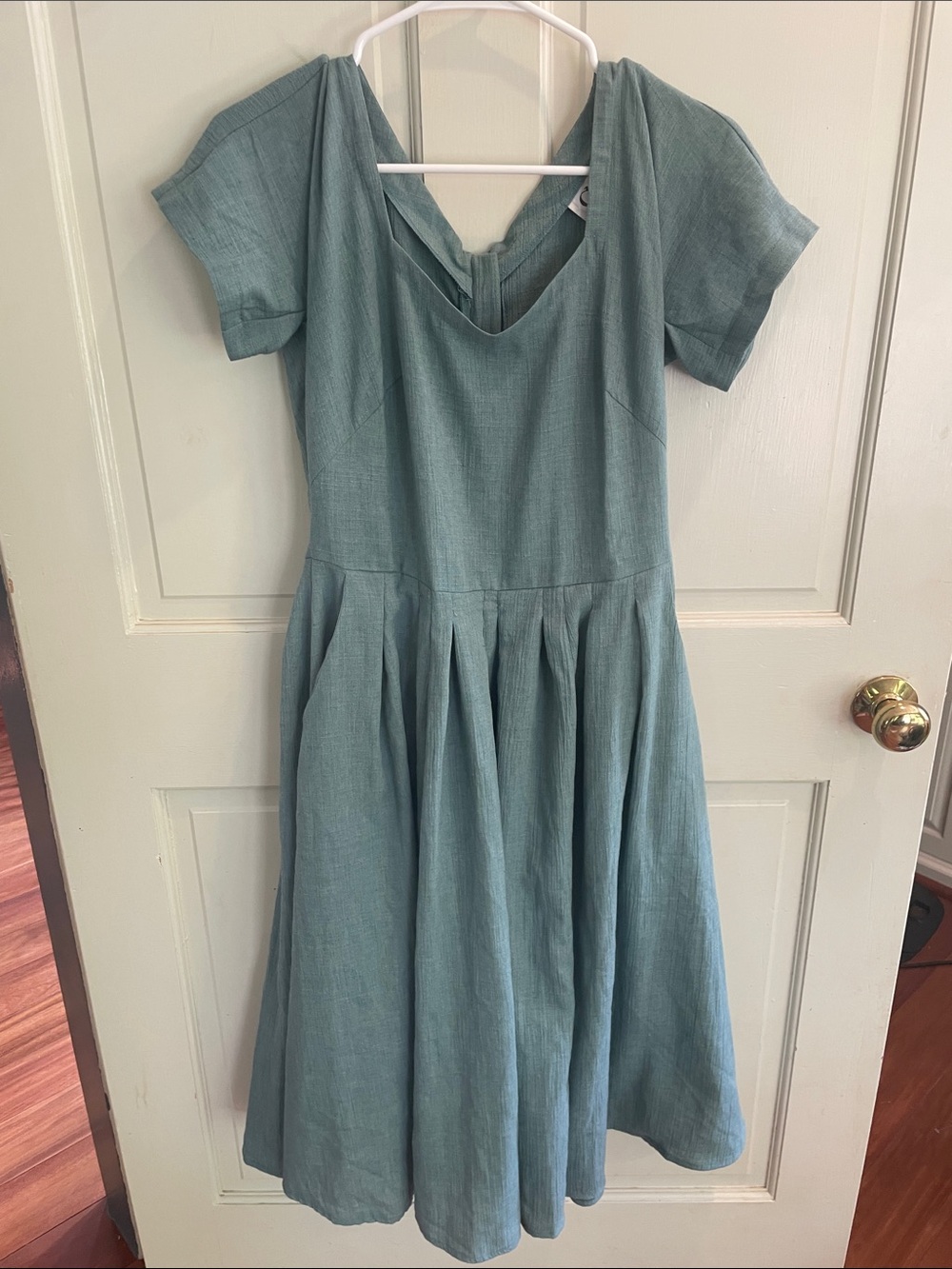 Miss Cadyfloss Classic Teal Short-Sleeve Fit & Flare Dress